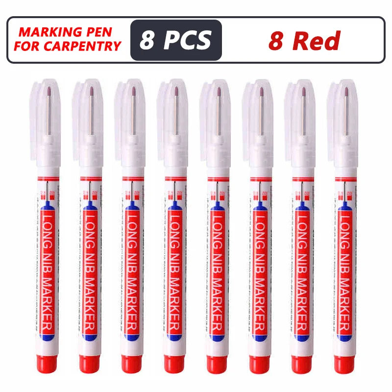 iLMH 4-40Pcs Deep Hole Long Nib Head Marker For Metal Perforating Pen Waterproof Bathroom Woodworking Decor Multi-Purpose Too