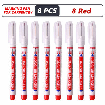 iLMH 4-40Pcs Deep Hole Long Nib Head Marker For Metal Perforating Pen Waterproof Bathroom Woodworking Decor Multi-Purpose Too