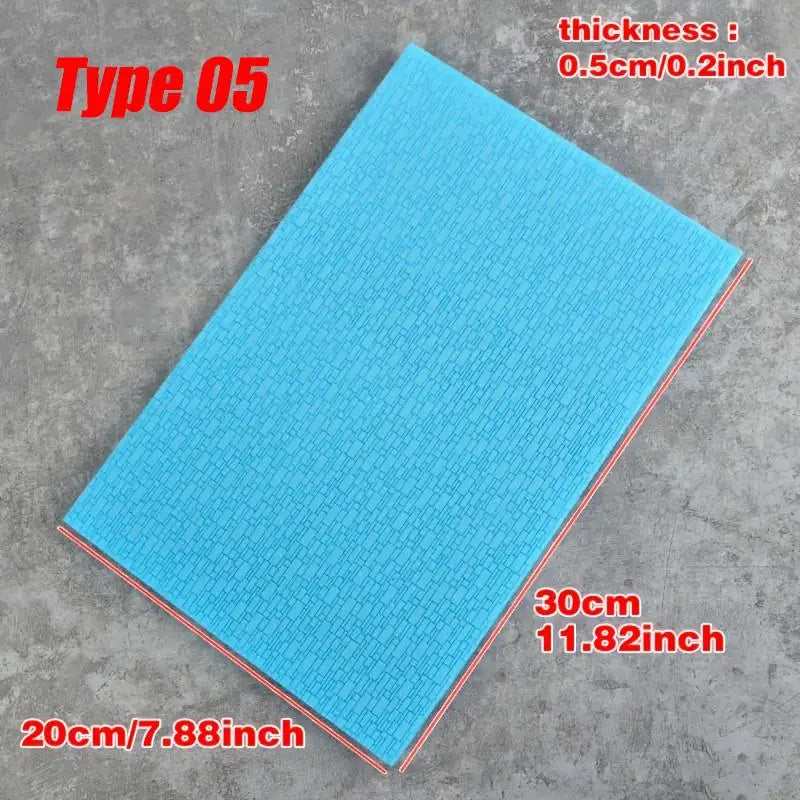 Realistic Architecture Model Kit Building Brick Wall Road Cement Board Concrete Airport Runway For Diorama Models DIY Crafts 