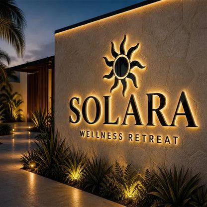 Custom LED Backlit Sign Letters 3D Illuminated Business Brand Logo for Office Company Name Coffee Shop Clinic Outdoor Signboa