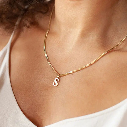 26 Letter Alphabet Initial 10mm Charm Pendant Jewelry Gold Stainless Steel Simple PVD Plated DIY Necklace Bracelet Jewelry