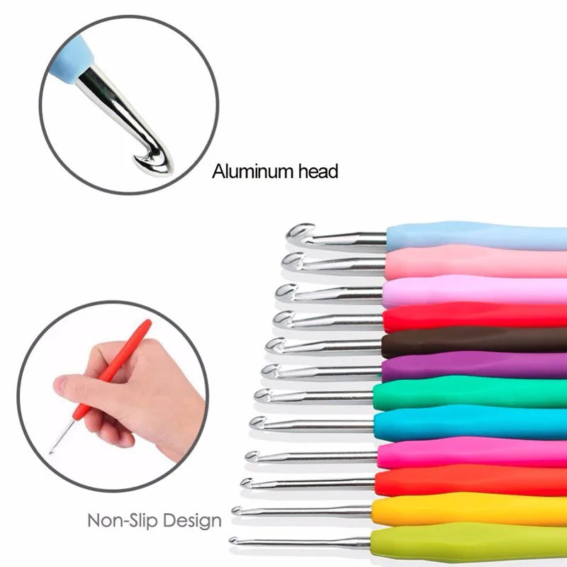 KOKNIT 1pcs Crochet Hook Mix Size 1.0mm to 10.0mm Soft Handle Knitting Hooks Needles DIY Craft Yarn Sewing Needle For Mom's G
