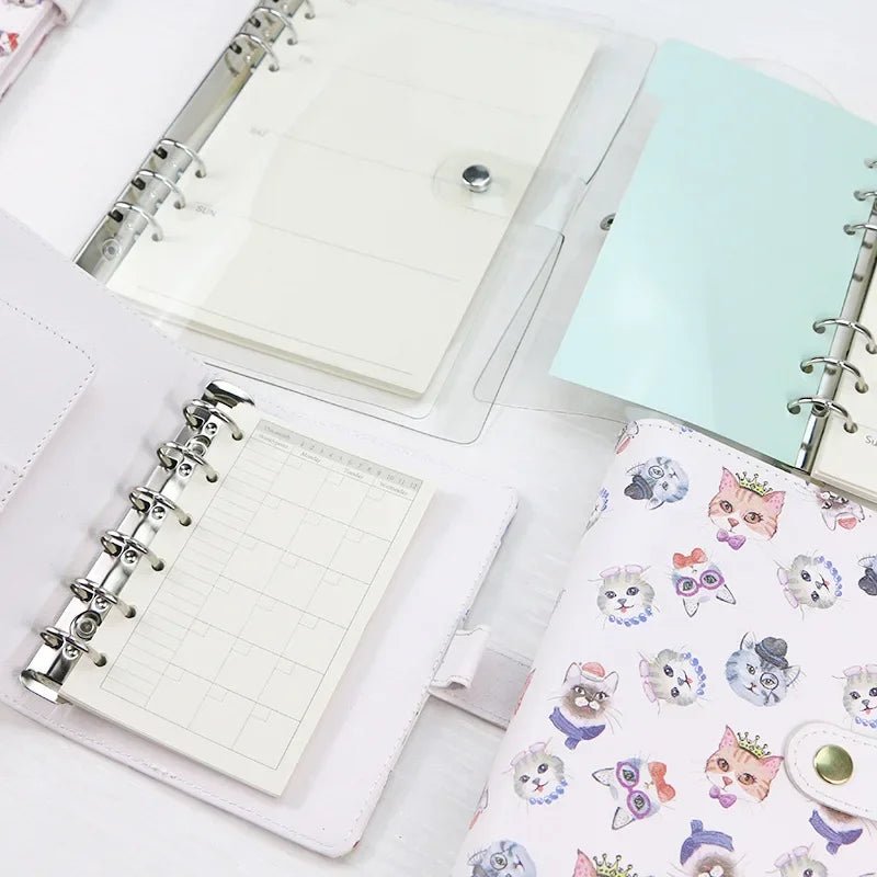 45 Pieces A5 A6 A7 6ring Loose Leaf Notebook Refill Binder Inner Page Budget Weekly Monthly To Do Line Dot Grid Paper Station