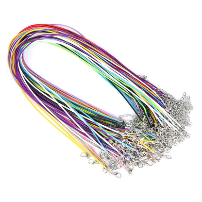10Pcs/lot 1.5mm 2mm Adjustable Leather Cord Waxed Thread Rope Necklace Extender Chain Lobster Clasp DIY Jewelry Making Findin