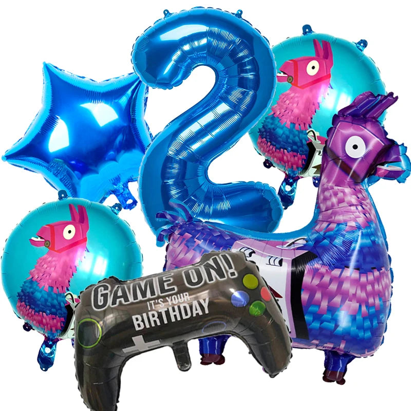 Video Game Fortnitions Birthday Party Decoration Cartoon Alpaca Llama Plate Tablecloth Baby Shower Kids Favors Party Supplies