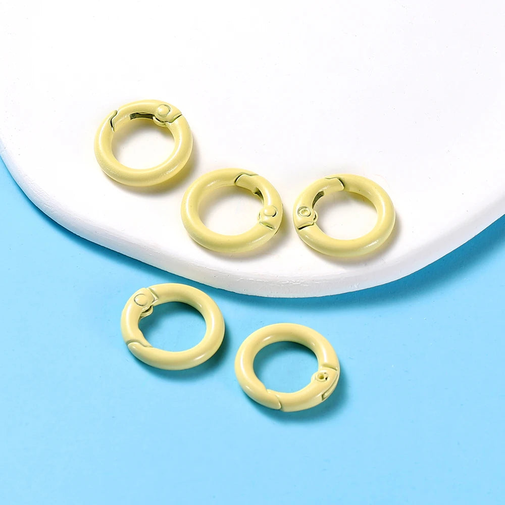 5Pcs/Lot 21 Colors Metal O Ring Spring Clasp Openable Round Carabiner Keychain Clips Hook Dog Chain DIY Jewelry Buckle Connec