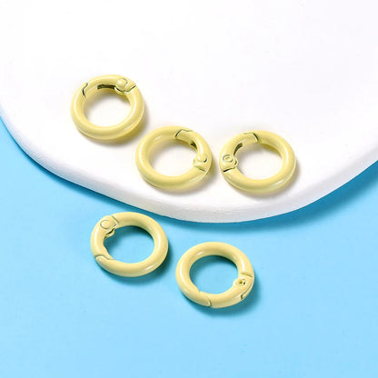 5Pcs/Lot 21 Colors Metal O Ring Spring Clasp Openable Round Carabiner Keychain Clips Hook Dog Chain DIY Jewelry Buckle Connec