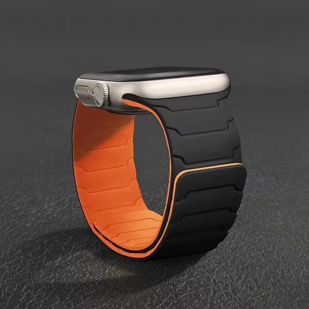 magnetic Strap For Apple Watch Band ultra 2 3 49mm 44mm 40mm 41mm 46mm 42mm 45mm 38 Silicone Bracelet IWatch Series 11 9 8 SE