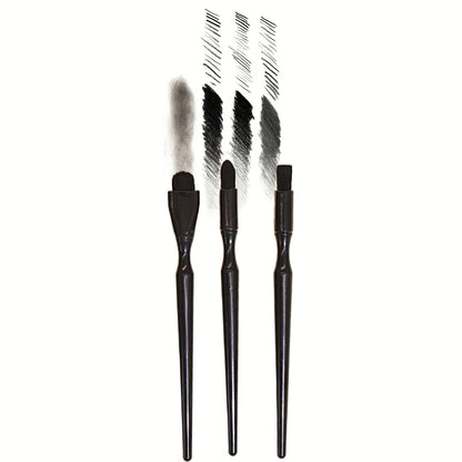 Black Rendering Brush, Durable Watercolor Paint Brush for Charcoal, Pastel, and Embossing - Ideal for DIY Scrapbooking - B-3P