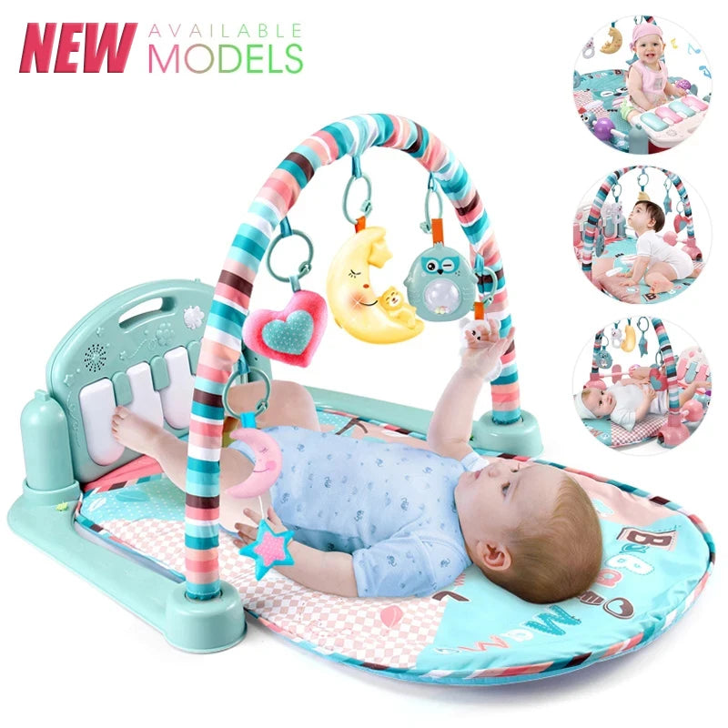 Baby Fitness Stand Music Play Gym Activity Toys Newborn Piano Crawling Blanket Pedal Game Pad Early Education 0-36 Months Gif