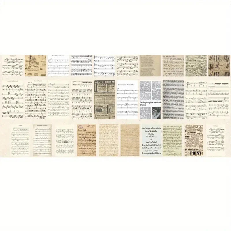 60pcs/pack Retro Letter Handbook Creative Material Paper Flowers Collage Decorative Sticky Notes