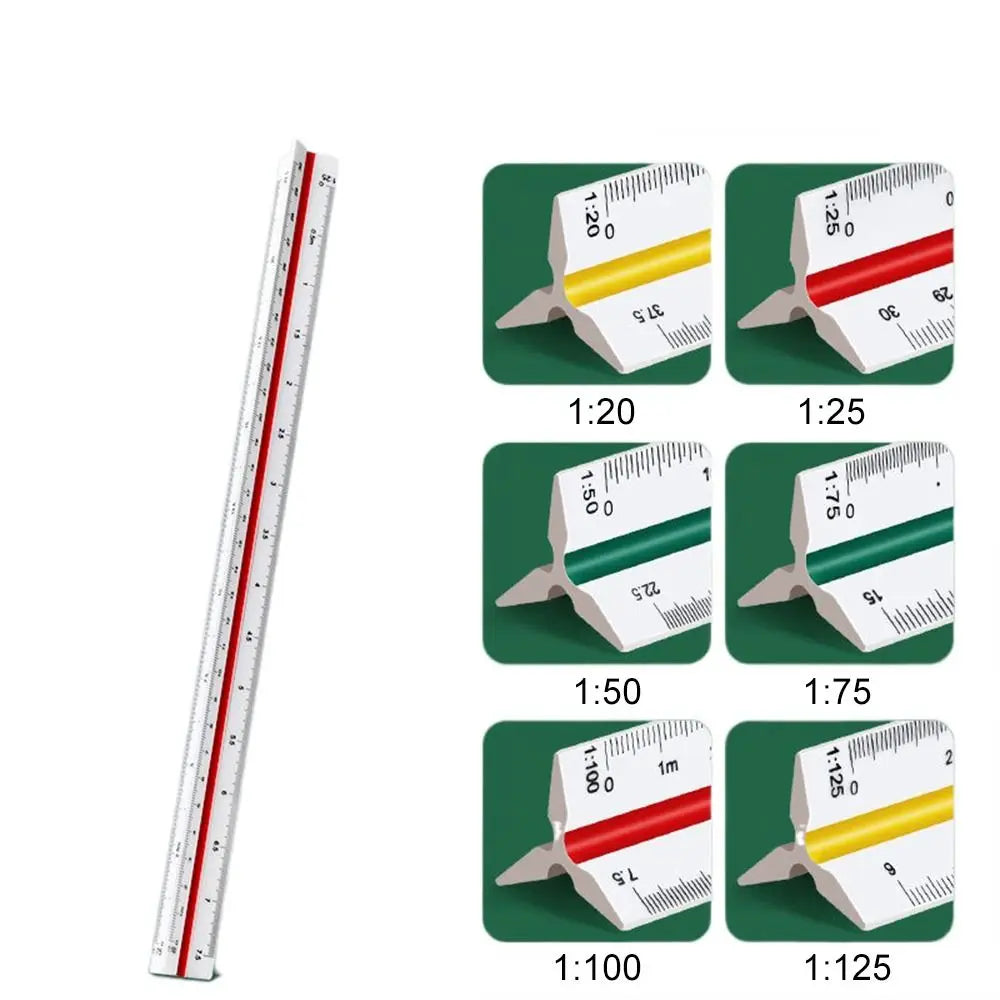 Three-edge scale triangle large-scale drawing indoor architectural drawing magnifying ruler parallel t-shaped garment design 