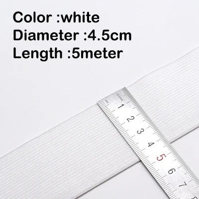 5Meters Sewing Elastic Band Heavy Stretch High Elasticity Knit Elastic Band for Sewing Waistband Elastic White black 10-60MM 