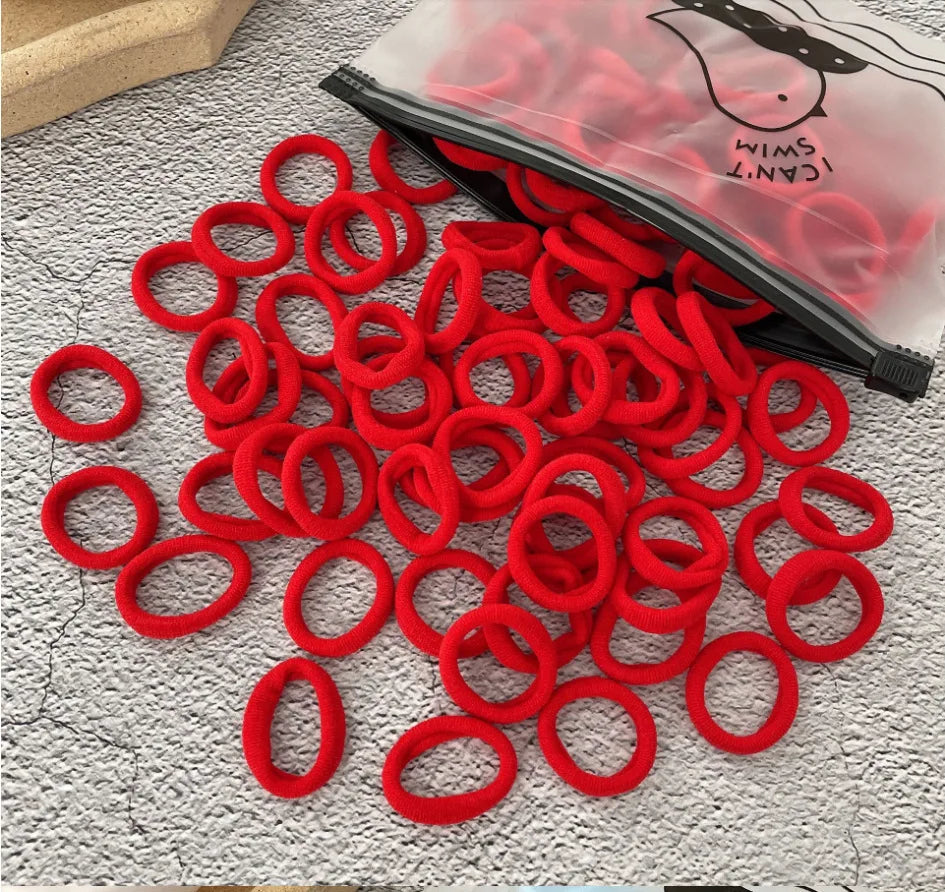 50/100Pcs Colorful Nylon Hair Bands for Children Scrunchie Hair Ties Rubber Band Kids Elastic Hair Leagues Girl Hair Accessor