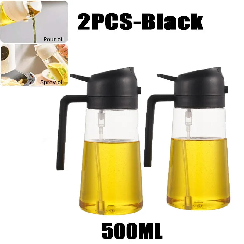 2in1 Kitchen Spray Oil Dispenser Oil Sprayer Polisher Or Only Brush Spray for Air Fryer Salad Grilling Roasting Cooking Kitch