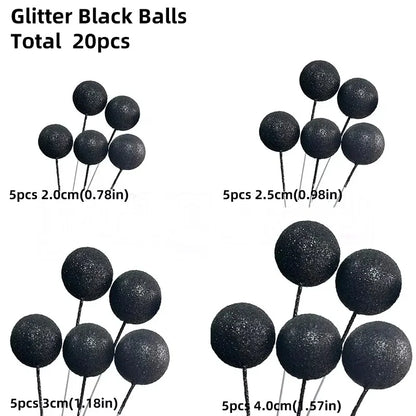 20 Pcs Ball Cake Topper Decorations Mini Balloons Cake Topper Sticks Gold Balls Cake Picks Cake Topper Balls Cake Decorations