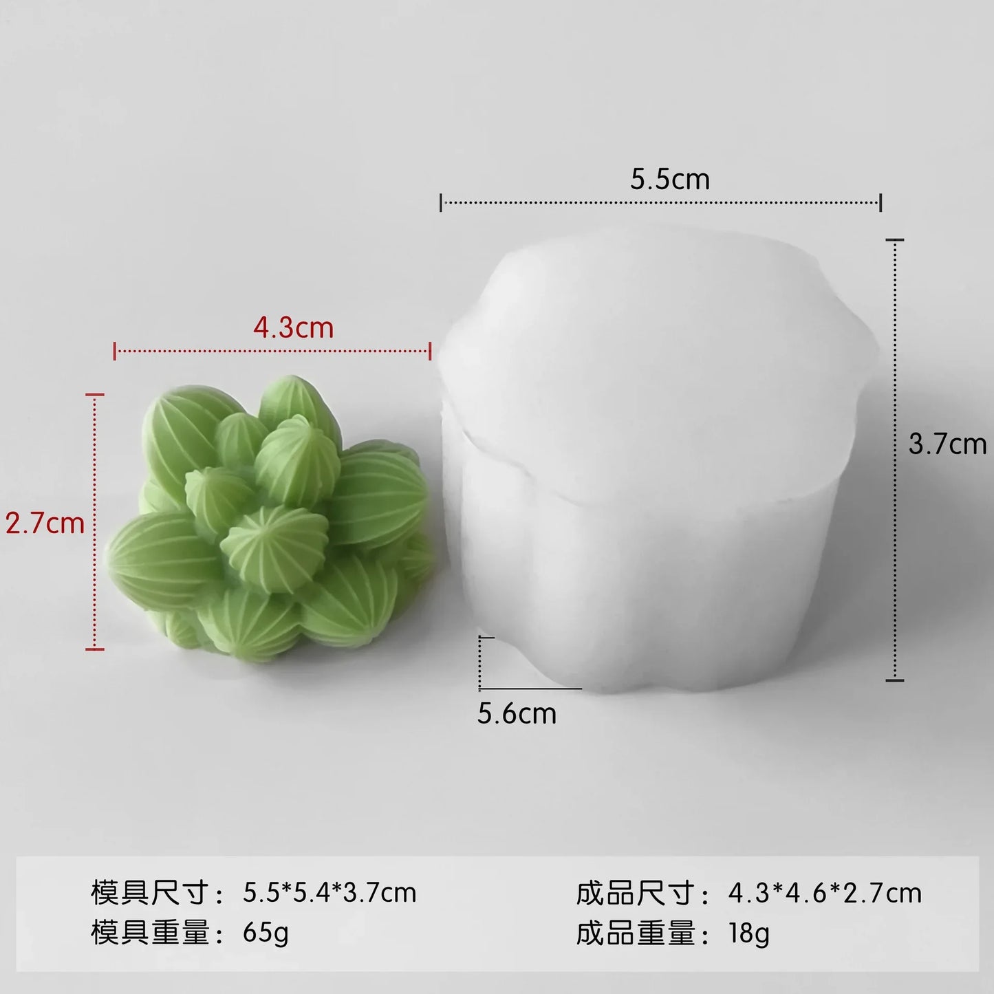 DIY Cactus Aromatherapy Candle Silicone Mold Simulation Cactus Dropper Resin Gypsum Ornament Mold DIY Glue Resin Succulent Mo