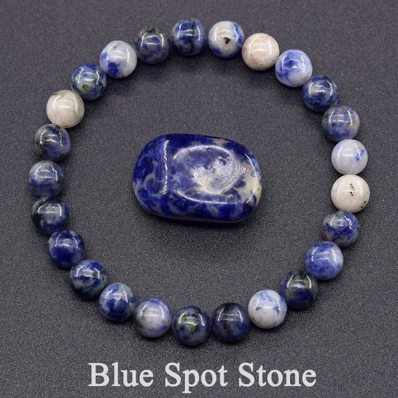 Real 5A Natural Lapis Lazuli Stone Beads Bracelet Homme Elastic Energy Healing Jewelry for Women Gift for Boyfriend - 32 Blue