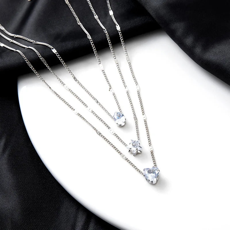 Vintage Bohemian Multilayer Minimalist Necklace for Women Stick Pendant Link Chain Necklace Collarbone Collares Fashion Jewel