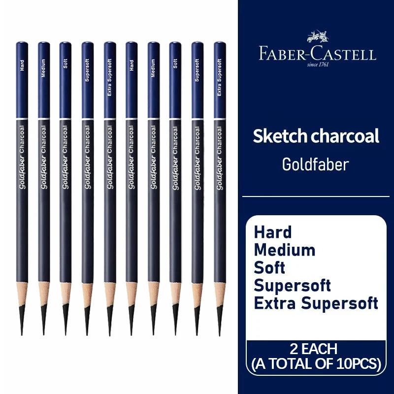 5/10PCS Faber Castell Goldfaber Charcoal Graphite Sketch Set Pencils for Drawing Sketches Shading Artists Art Supplies - 10PC