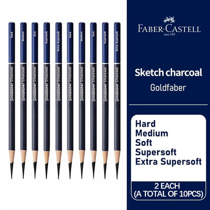 5/10PCS Faber Castell Goldfaber Charcoal Graphite Sketch Set Pencils for Drawing Sketches Shading Artists Art Supplies - 10PC