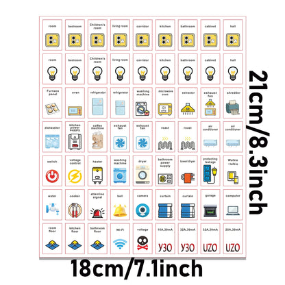 Label Stickers for Electric Meter Boards, Switch Label Sticker Set, Electrical Panel Label Stickers,Panel Labels Stickers