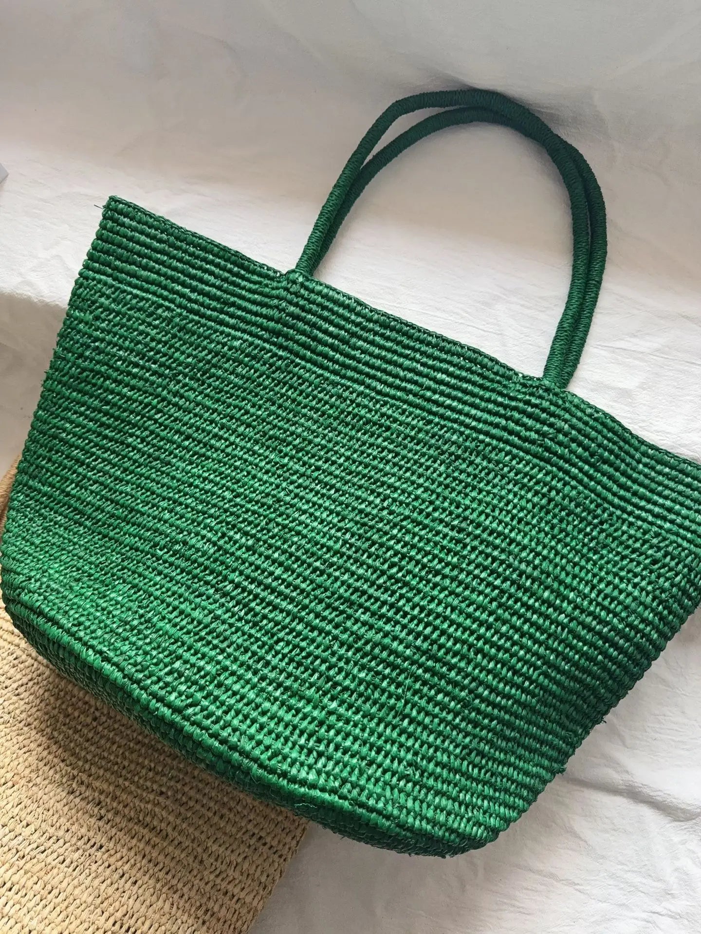 2026 Large Handwoven Rattan Tote Bag for Women Natural Straw Beach Bag Purse Luxury Shoulder Bags Handbag Summer