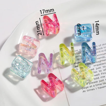 5pcs/lot Multicolour Random Letter Beads Acrylic Transparent Alphabet Bead For Jewelry Making DIY Necklace Keychain Accessori
