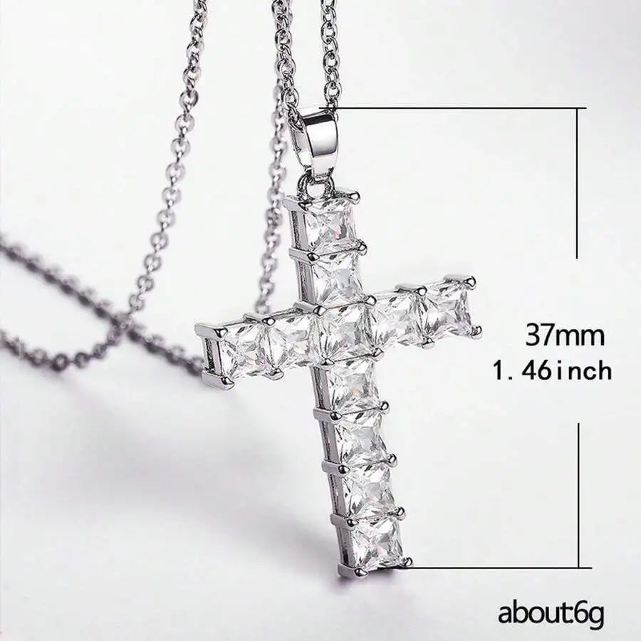 New Fashion Necklaces Female Pendants Gold Multi Color Crystal Jesus Cross Pendant For Women Necklace Party Leisure Time Jewe