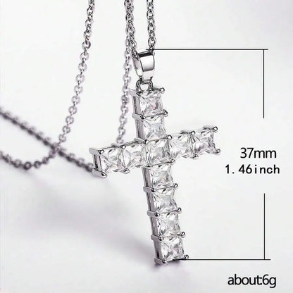 New Fashion Necklaces Female Pendants Gold Multi Color Crystal Jesus Cross Pendant For Women Necklace Party Leisure Time Jewe