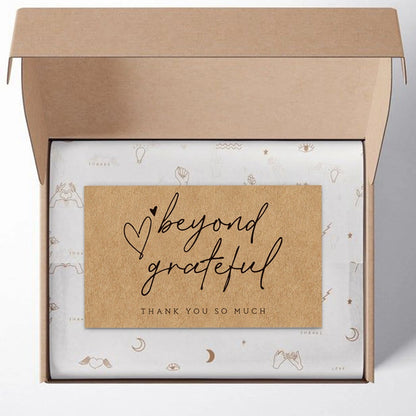 50pcs Natural Kraft Paper Thank You Cards for Small Business Appreciation Enterprise Thank You For Your Order Card Greeting C