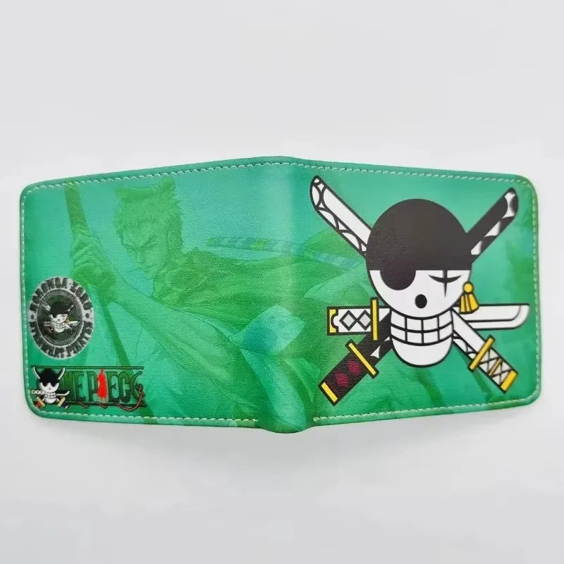 Anime One Piece Monkey D Luffy Roronoa Zoro Stylish and Simple Foldable Wallet Student Coin Purse Cute Things for Girls