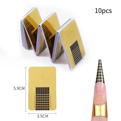Forms for Extension Nail Molds Gel Paper for Nails Extension Templates Sculptural Shape Forms for Nails Bottom Polygel Sticke
