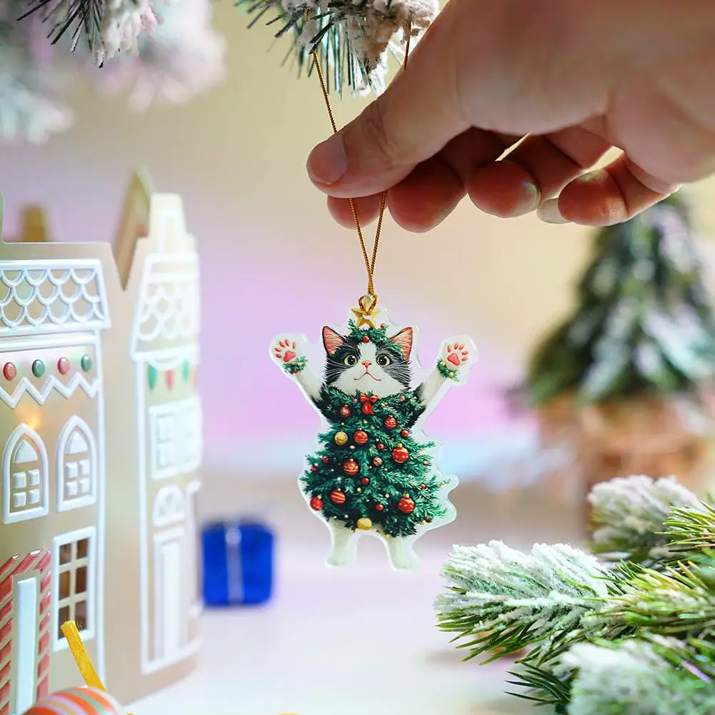 Christmas Decoration Animal Cats Playful Hanging Decoration Realistic Vibrant Cute Colorful Party Supplies Home Decor Kids Gi