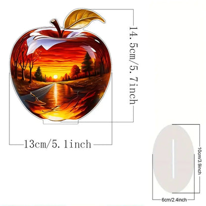 2D Acrylic Apple Landscape Desktop Decoration Ornament Home Living Room Entrance Tabletop Decoration Office Table Ornament - 