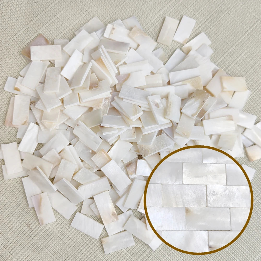 50pc rectangle Mother of Pearl Mosaic Tiles Natural Shell Square Mosaic Pieces for Home Decoration Crafts hobbies arte