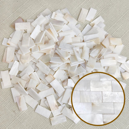 50pc rectangle Mother of Pearl Mosaic Tiles Natural Shell Square Mosaic Pieces for Home Decoration Crafts hobbies arte