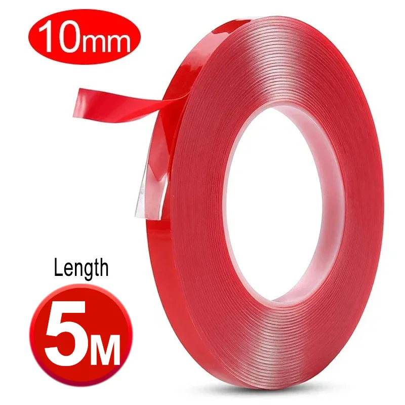 Double Sided Tape Nano Tape 3-5Meter 10/20/30mm Width Transparent Tape Washable Adhesive Nano Traceless Sticker Glue Red - 10