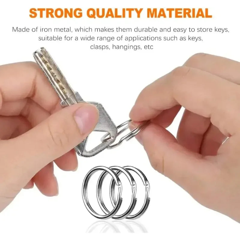 20/200pcs Stainless Steel Key Ring Key Chain 25mm Round Flat Round Split Keychain Polished Metal Blank Circle For DIY Finding