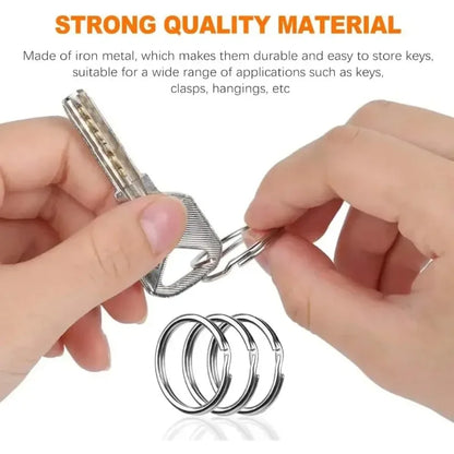 20/200pcs Stainless Steel Key Ring Key Chain 25mm Round Flat Round Split Keychain Polished Metal Blank Circle For DIY Finding