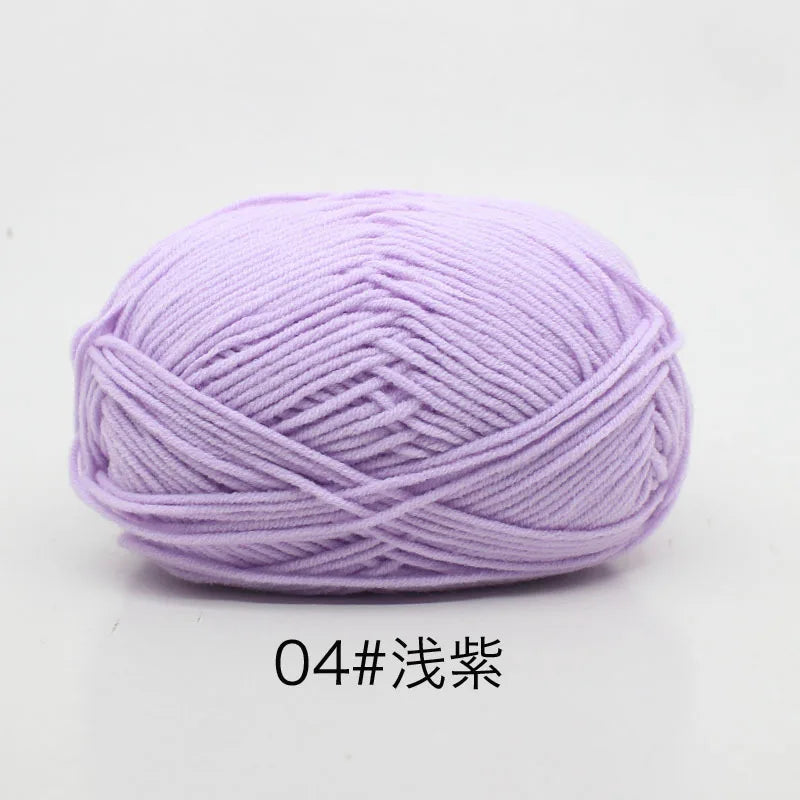 40-50g/Set 4ply Milk Cotton(80%) Knitting Yarn Needlework Dyed Lanas For Crochet Craft Sweater Hat Dolls At Low Price - 04