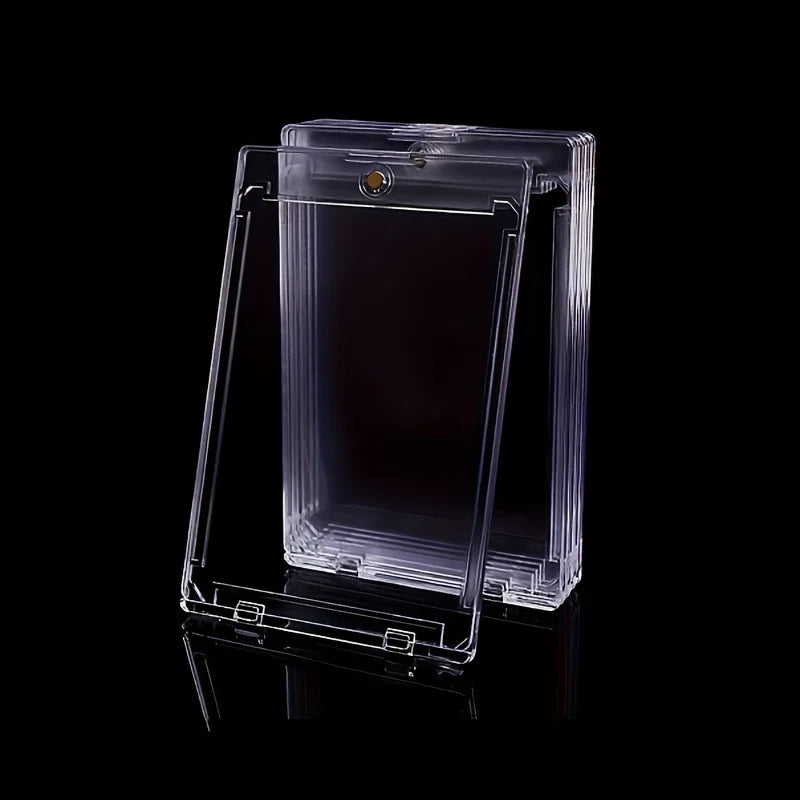 10 Pieces of 35Pt Clear Magnetic Card Storage Boxes, Hard Plastic Storage Boxes, Uv-Resistant Acrylic Magnetic Card Holders, 