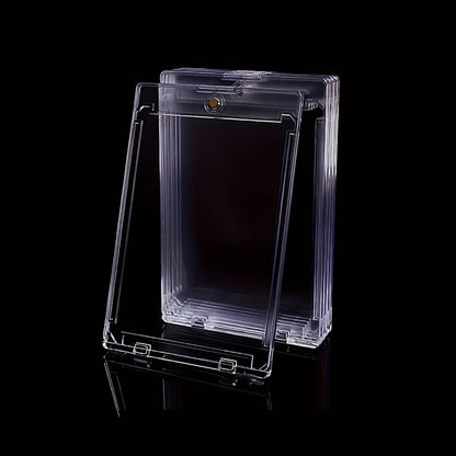 10 Pieces of 35Pt Clear Magnetic Card Storage Boxes, Hard Plastic Storage Boxes, Uv-Resistant Acrylic Magnetic Card Holders, 