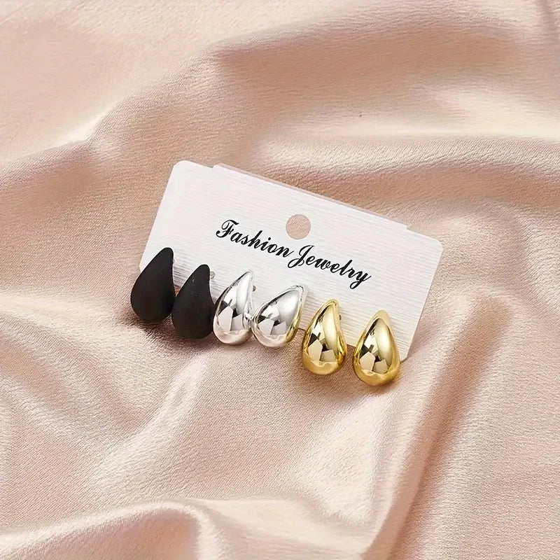 Vintage Elegant Teardrop Stud Earring Set Chic Simple Fashion Lightweight Earrings for Women Daily Wear Party Jewelry Gift 20