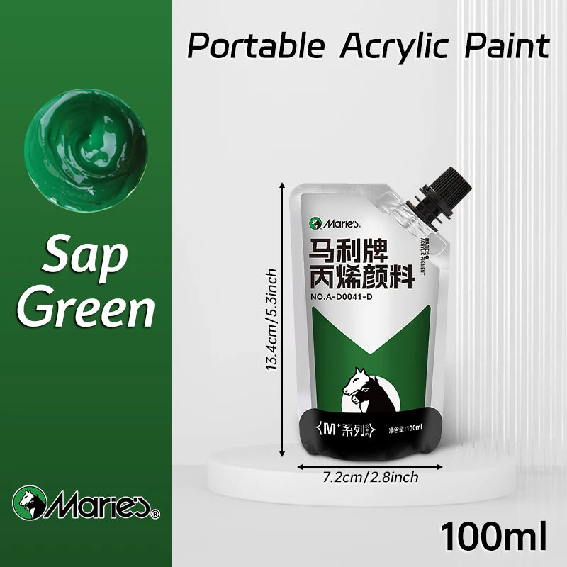 100ml Marie's Acrylic Paint,Assorted Colors,Waterproof,Pigments for DIY Craft,Rock,Wood,Professional Pigments for Adults,Arti