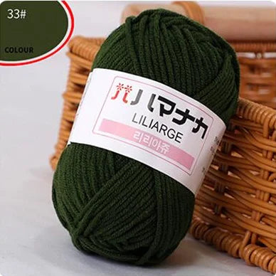 25G Milk Sweet Soft Baby Cotton Knitting Wool Thick Fiber Yarn Velvet Hand Threads for Knitting Wool Crochet Yarn for DIY Swe