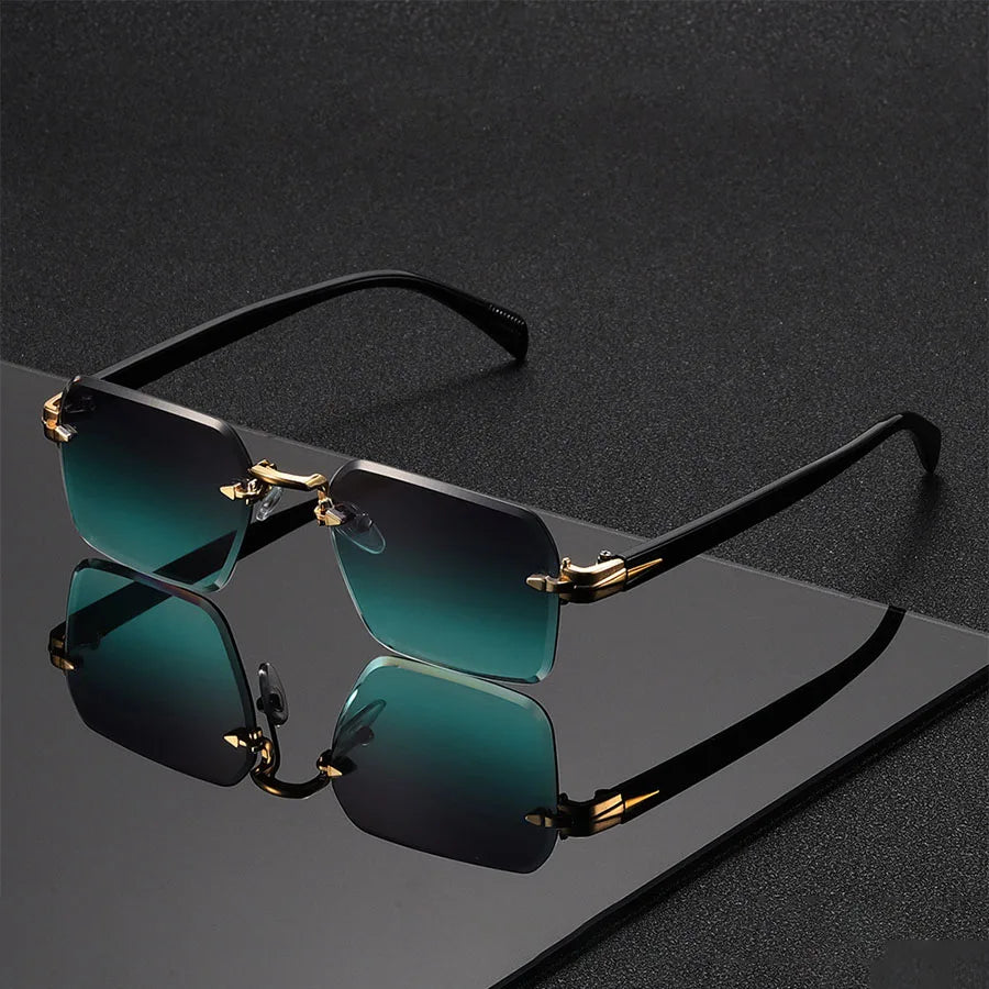 Classic Unisex Fashion Sunglasses Frameless Trendy Eyewear for Holiday Costume Suitable Best Gift for Festive Occasions - Gre