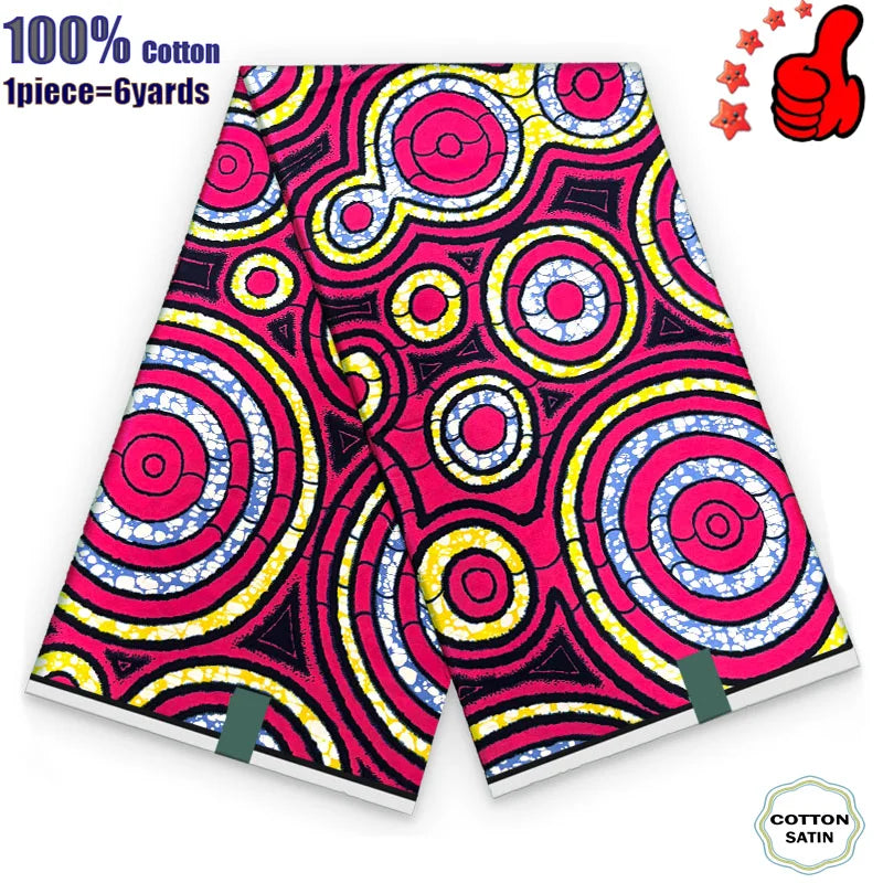 100% Cotton Soft Original Guaranteed Veritable African Real Wax Fabric Ghana Nigeria Style Ankara Wax Batik Fabric - 9