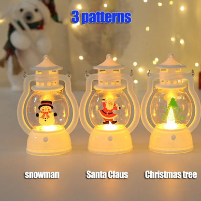 Portable LED Christmas Santa Claus Snowman Lanterns Indoor Decor Lights Battery Powered for Home Xmas New Year Navidad Orname