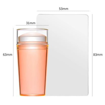 Nail Stamping Plates Pure Clear Jelly Nails Art Stamper Scraper Set Print Silicone Marshmallow Design Manicure Accessories To